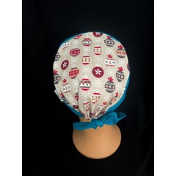 Calot médical bloc opératoire en coton – Motif Noël – Taille adulte unisexe