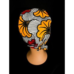 Calot médical bloc opératoire en coton – Motif Fleur d’Afrique | Le Monde du Calot