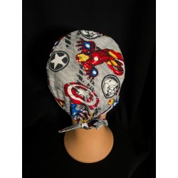 Calot médical bloc opératoire en coton – Motif Super Héros | Le Monde du Calot