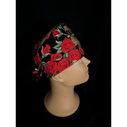 Calot Bloc opératoire Cranes et rose rouges