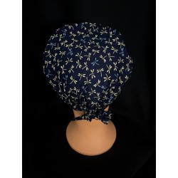 Calot médical bloc opératoire en coton – Motif Libellules – Taille adulte unisexe