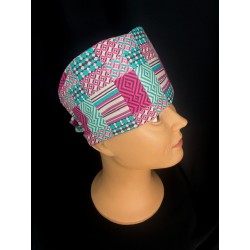 Calot bloc opératoire en coton – Motif Moderne – Taille adulte unisexe