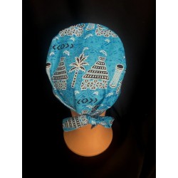 Calot médical bloc opératoire en coton – Motif wax Couleur Afrique – Taille adulte unisexe
