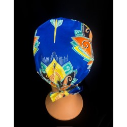 Calot médical bloc opératoire en coton – Motif wax Zaïre – Taille adulte unisexe