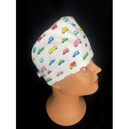 Calot médical bloc opératoire en coton – Motif Voitures | Le Monde du Calot