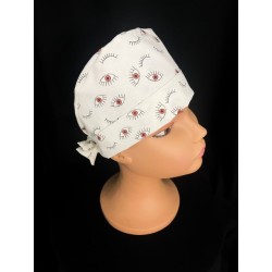 Calot médical bloc opératoire en coton –Eyes – Taille adulte unisexe