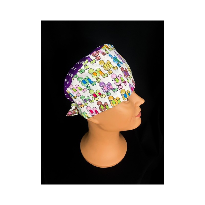 Calot médical bloc opératoire en coton –Pompon – Taille adulte unisexe