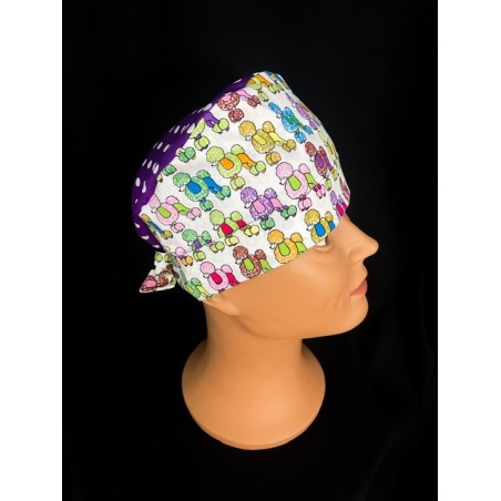 Calot médical bloc opératoire en coton –Pompon – Taille adulte unisexe