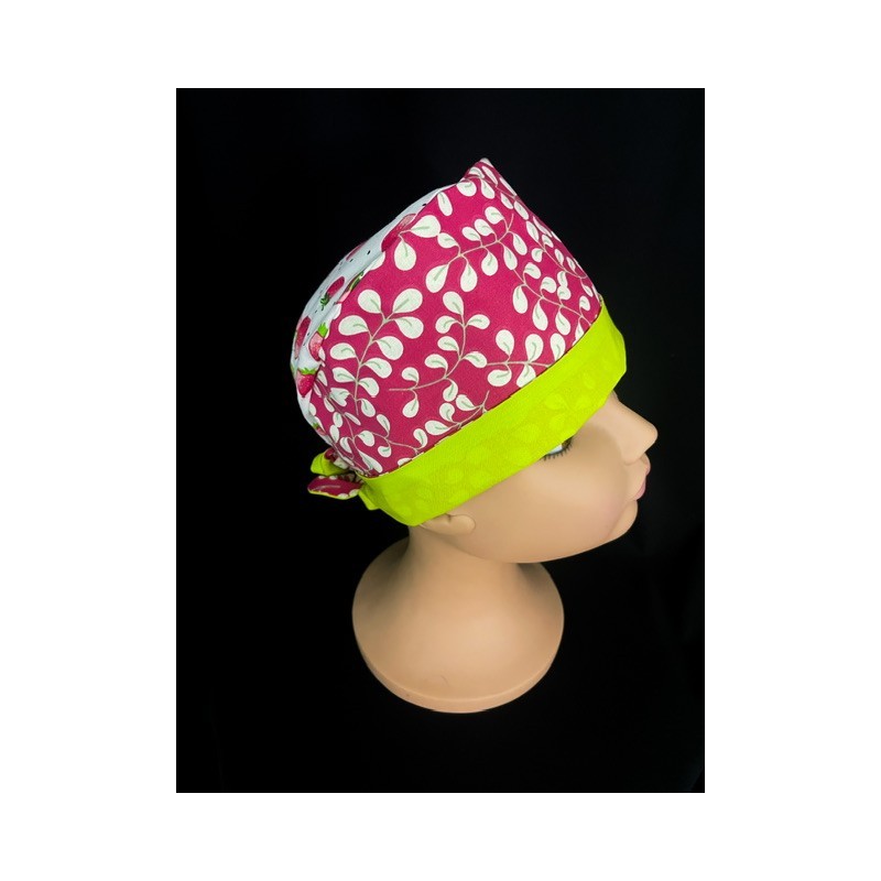 Calot médical en coton – Motif Rose de mai – Taille adulte unisexe| Le Monde du Calot