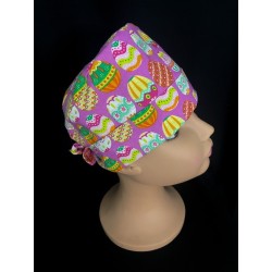 Calot médical en coton – Motif Œuf de Pâques – Taille adulte unisexe | Le Monde du Calot