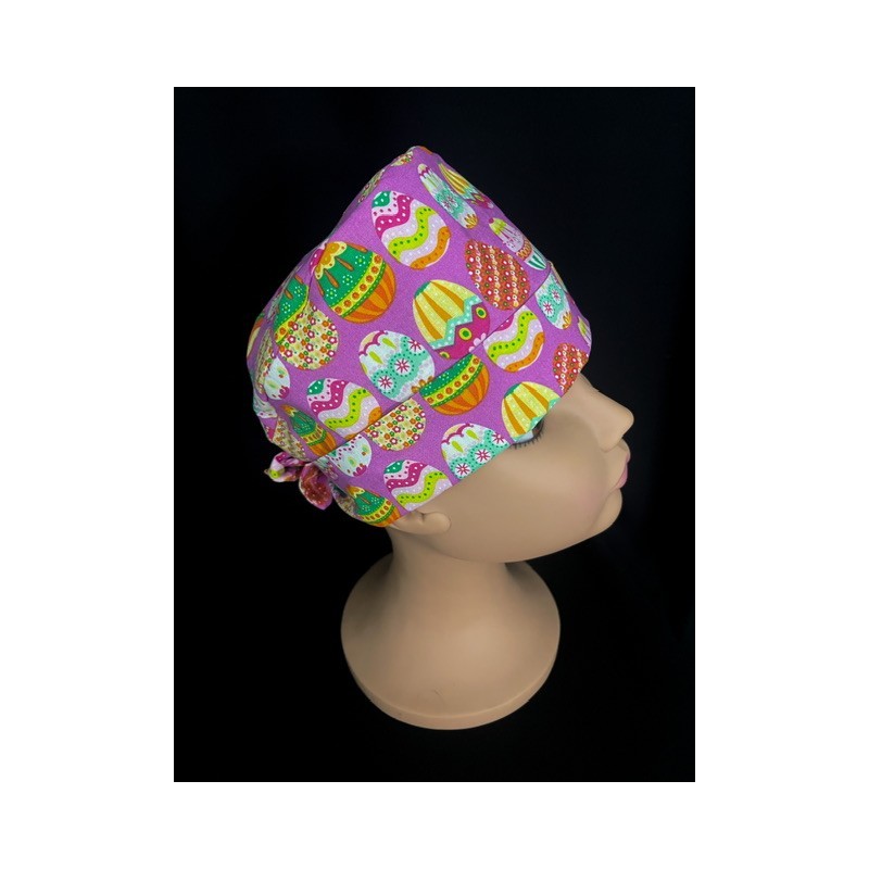 Calot médical en coton – Motif Œuf de Pâques – Taille adulte unisexe | Le Monde du Calot