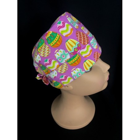 Calot médical en coton – Motif Œuf de Pâques – Taille adulte unisexe | Le Monde du Calot