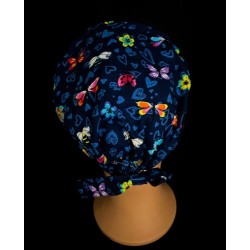 Calot médical bloc opératoire en coton – Motif Papillons | Le Monde du Calot